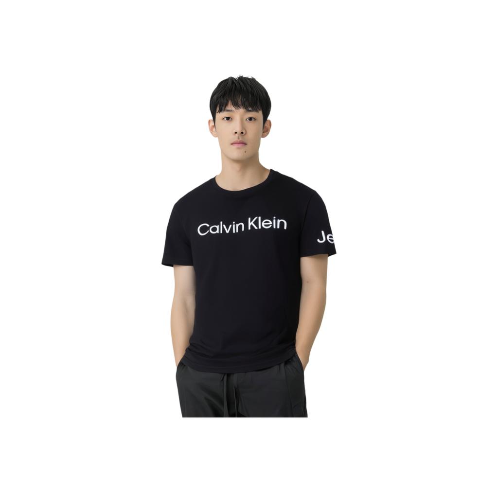 Calvin Klein Letter Print Crew Neck Short Sleeve T-Shirt Men Tops 40DC816-010