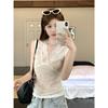 ~ Summer new simple temperament stacked inside lace V-neck vest slim short top women's clothing