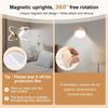 360° Rotating Wooden Wall Mounted Lamp Dimmable Touch Control LED Wall Sconce Magnetic Mountin Double-sided Magnetic Night Light