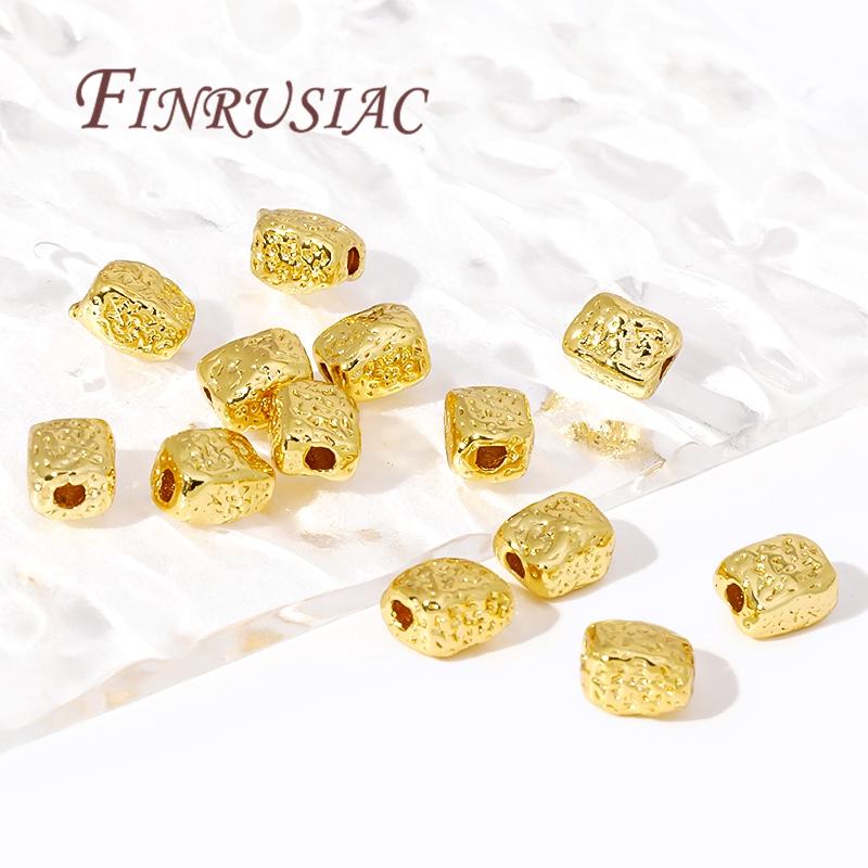Brass Metal Beads Separators 18K Real Gold Plated Irregular Spacer Beads For Necklaces Making,DIY Jewelry Making Supplies