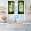 2pcs Green Landscape Window Printed Curtains   Shade and Privacy Protection   Suitable for Decorating Various Rooms