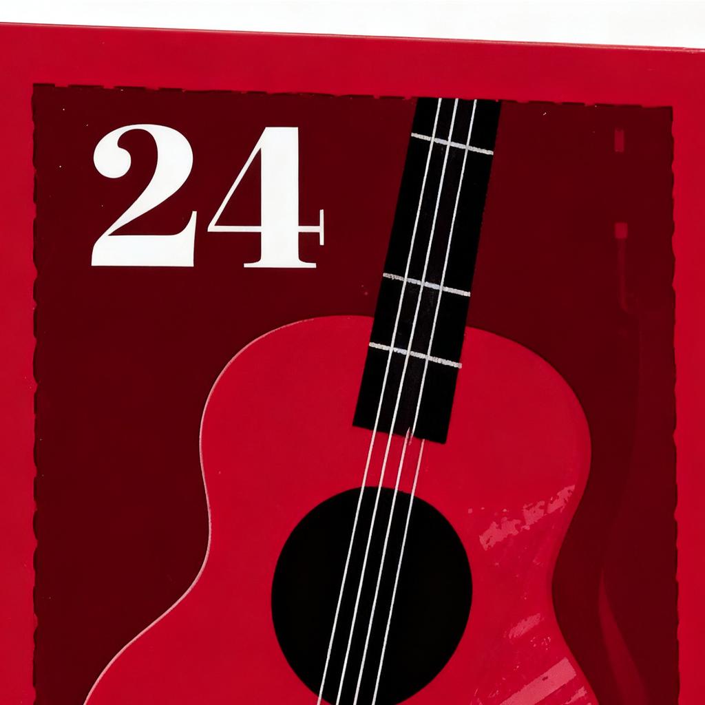 Calendários do Advento 2025, Calendário de Contagem Regressiva de Natal para Guitarrista com 22 Palhetas e Porta-Palhetas, Presente para Amante de Música de Baixo, Ukulele