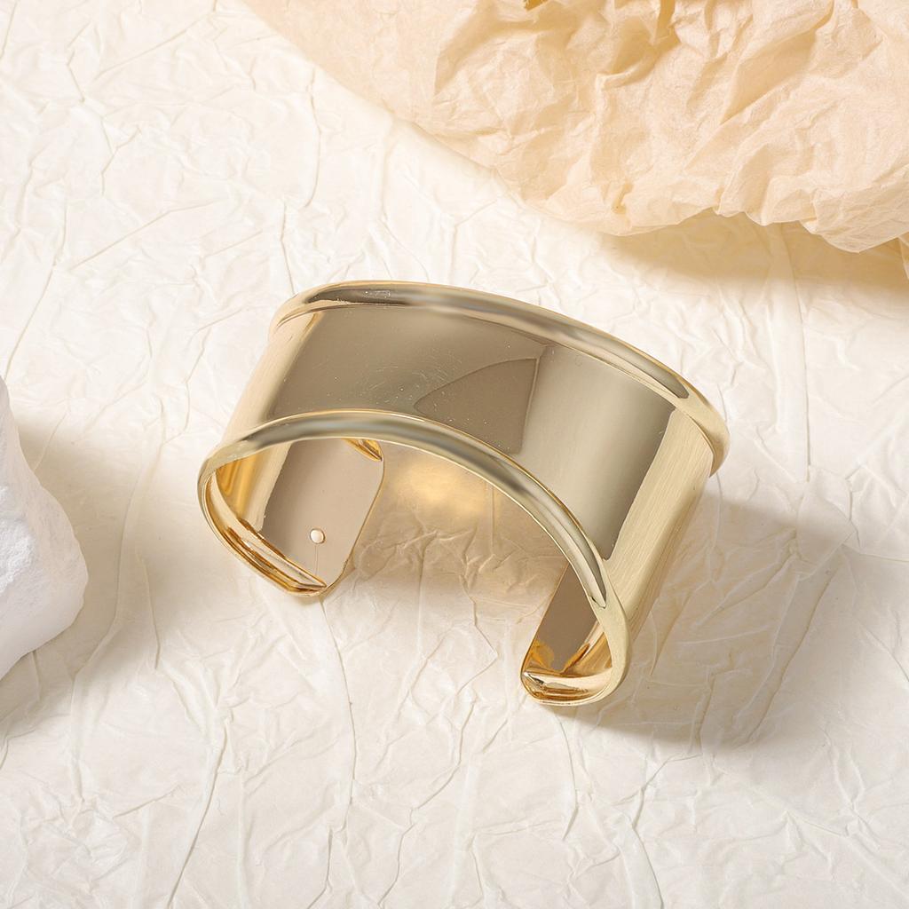 Fashionable, simple, ins style, light luxury, design, curved metal opening, geometric ring, cold wind bracelet