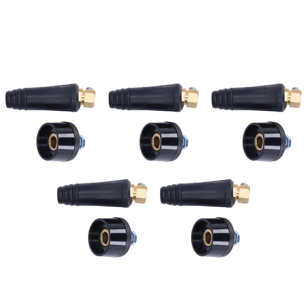 5Set Welding Cable Quick Fitting Rubber Brass European Welding Machine Connector Plug