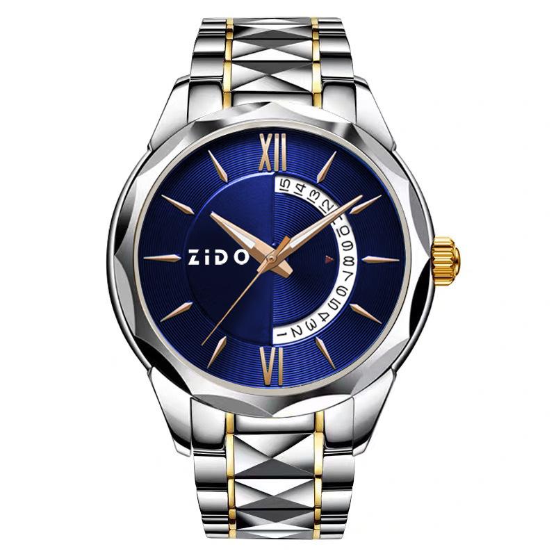 

Zido High-End Men s Waterproof Luminous Quartz Steel Band Watch Bare Watch синій