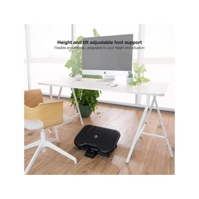 Repose-pieds - Tooq - Réglable - Hauteur et inclinaison - Noir - Bureau contemporain