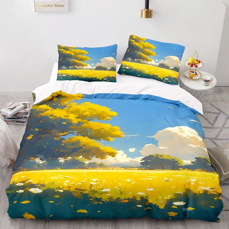 3D Digital Printing Three-Piece Bedding Four-Piece Set 12 Hayao Miyazaki GER-90*190