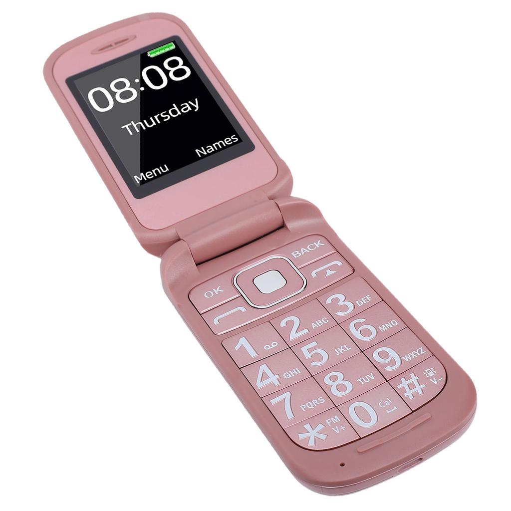 Flip Phone Unlocked GSM 2G Cell Phone with Dual SIM Slots 2.4 Inch + 1.4 Inch Color Screen Large Keys Loud Speaker US