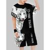 Boys' 3D Printed Graphic T-Shirt & Shorts Set - with Design, Casual Crew Neck, Short Sleeve, Regular