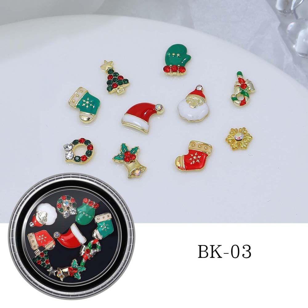 Claus Party Nail Rhinestones Christmas Nail Charms Christmas Nail Decorations Manicure Accessories