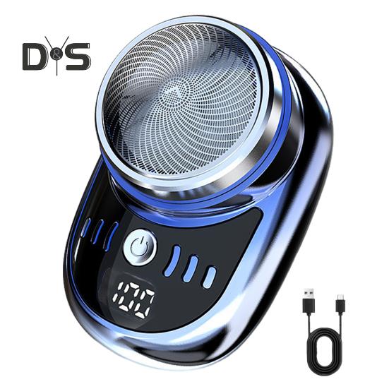 

Мужская электробритва, аккумулятор, дисплей, USB перезаряжаемая мини-роторная бритва для путешествий, портативный беспроводной триммер для волос, инструмент для удаления бороды, подарок парню