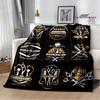 Barbershop retro print blanket children's warm flange blanket home travel blanket bed linings Picnic blanket birthday gift