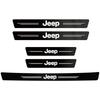 1/4/5PCS Auto Carbon Fiber Door Sill Trim Anti-Scratch Protective Sticker for Jeep Renegade Wrangler JK Grand Cherokee Compass ALW1