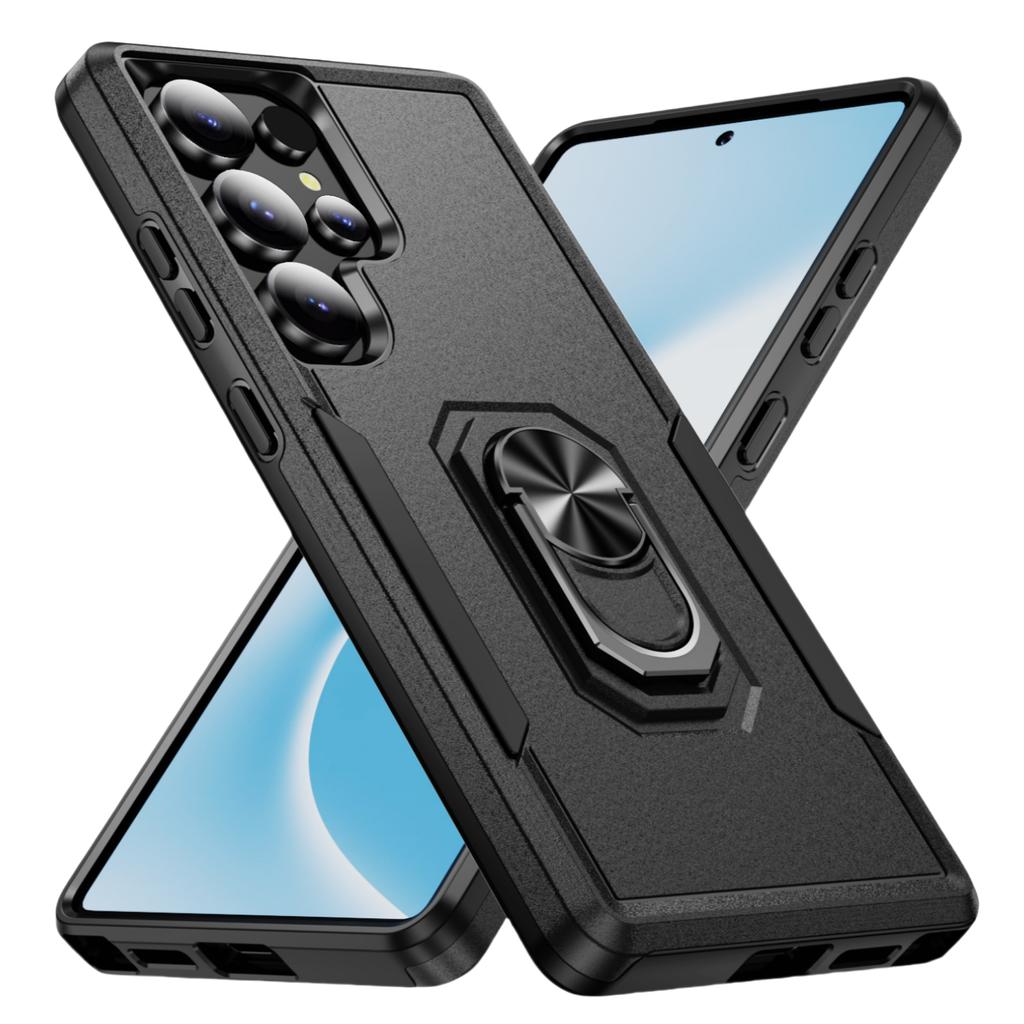 Plain Stand Holder Ring Case for Samsung Galaxy S25 Ultra S24 Plus FE 5G Protective Cover for Samsung S25