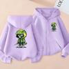 2026 New Style Children's Sporty Zippered Hooded Sweatshirt Casual Jacket with Cartoon Lizard Pattern for Ages 3 To 12
