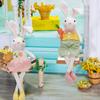 Cute Display Item Easter Rabbit Decoration Carrot Flower Basket Rabbit Doll  Seasonal Decor