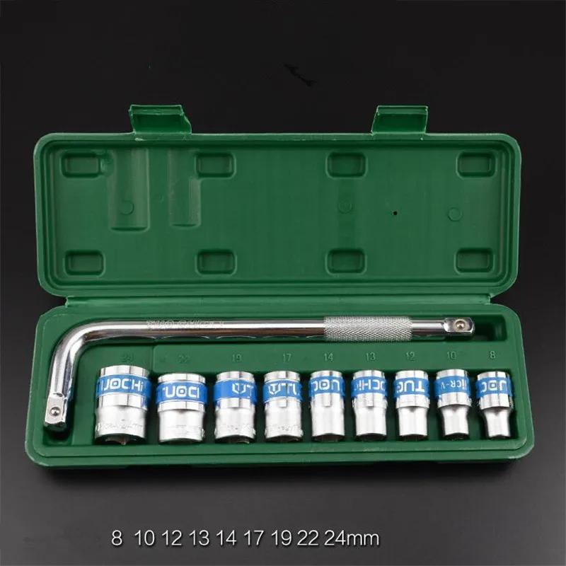 

Совершенно новый набор торцевых головок с фиксатором 10 шт. Набор гаечных ключей Инструмент для авторемонта Ящик для инструментов подходит 8-24 мм синий