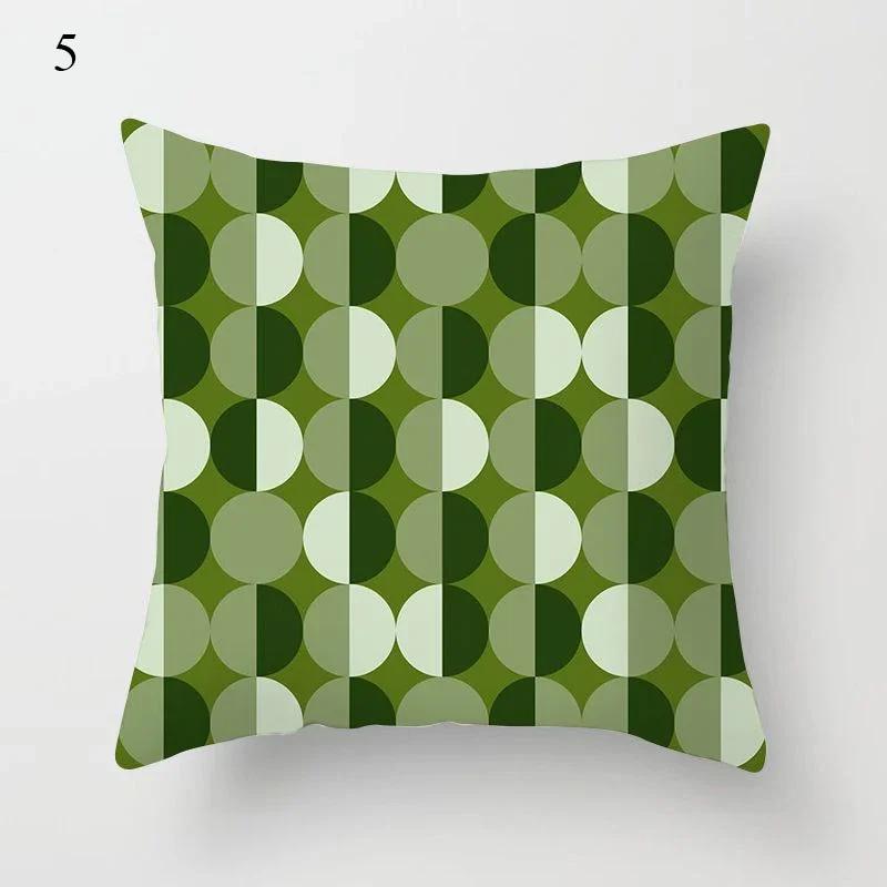 Exquisite Fresh Green Printing Pattern Cushion Cover for Home Living Room Sofa Decoration Pillow