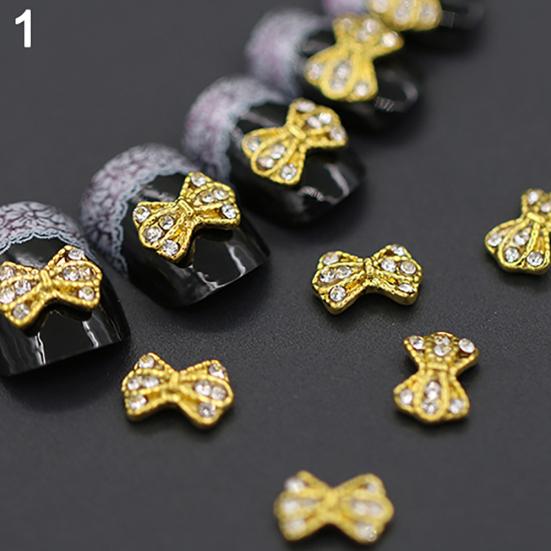 10Pcs 3D Alloy Manicure Glitters Rhinestone DIY Decorations Nail Art Tips Stickers