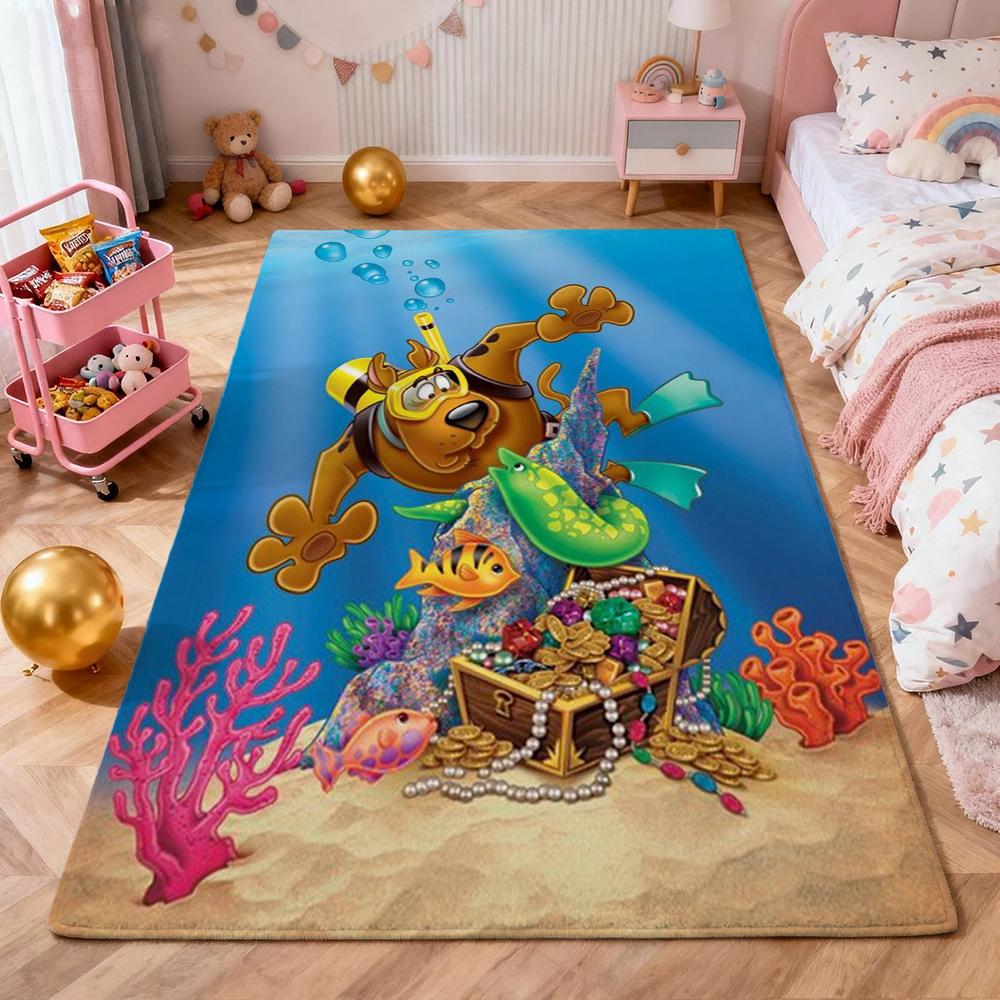 Scoobydoo Spooky Night Adventure Patterned Rug Soundproof Noisereducing Carpet For Bathroom Kitchen Home Party Decor Christmas Gift