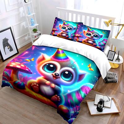 Colorful Fantasy Party Trio Set Exquisite Three-Piece Bedding Set Gift For Kids And Adults