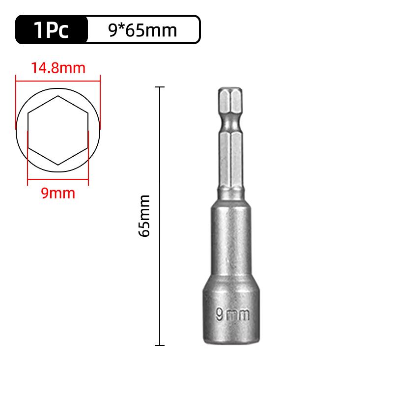 1PC Hex Socket Sleeve Nozzles Strong Magnetic Nut Driver Set Drill Bit Adapter Wind Approved Sleeve Electric 6 8 10 13 17 19MM