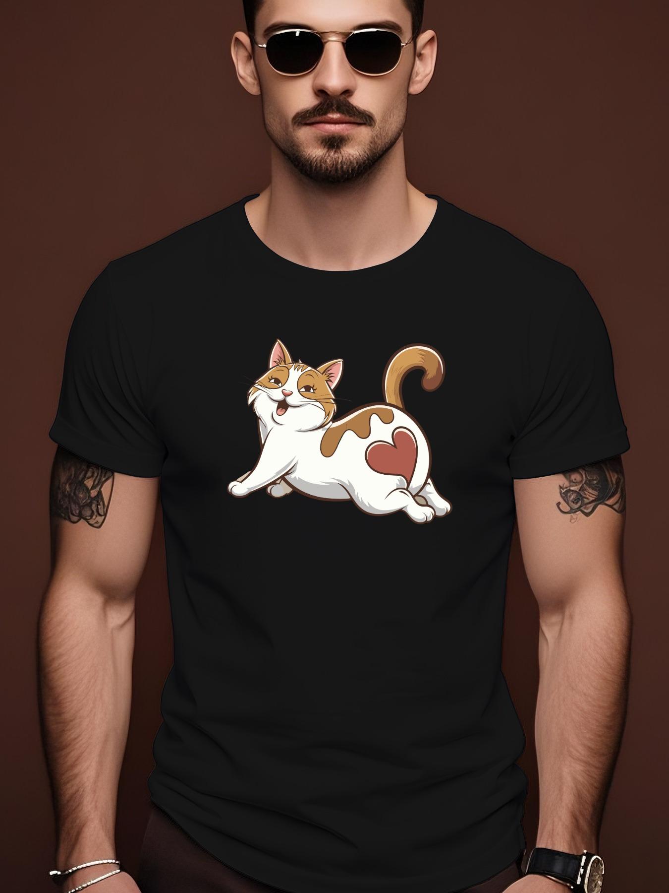 Summer Graphic Tshirt with Playful Leaping Cat Heart Desi... XXL