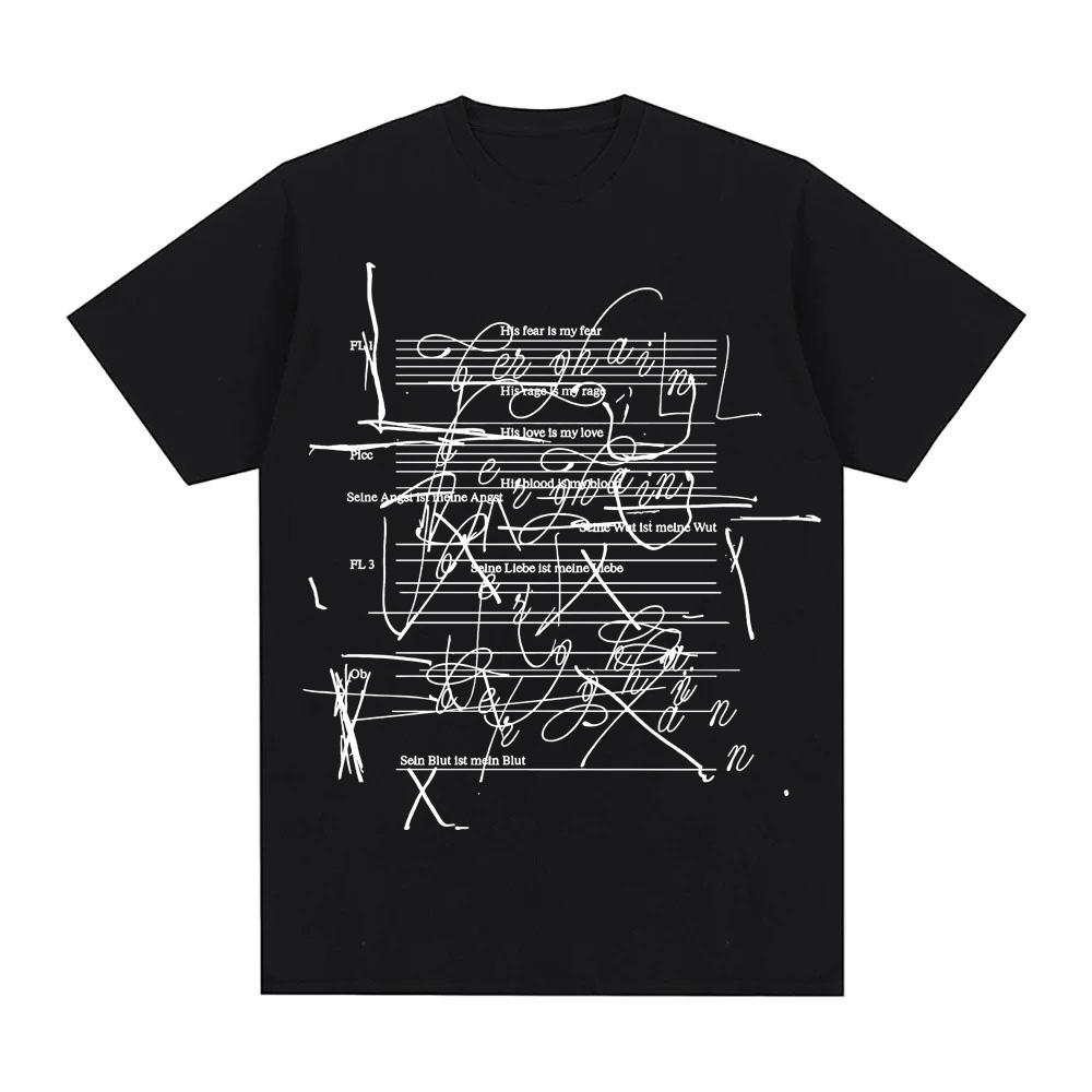 MUSIC NOTES YELLOW TEE 2026 New Summer ROSALIA 's Same Style Tee-shirt Round Neck High Quality 100% Cotton Tops