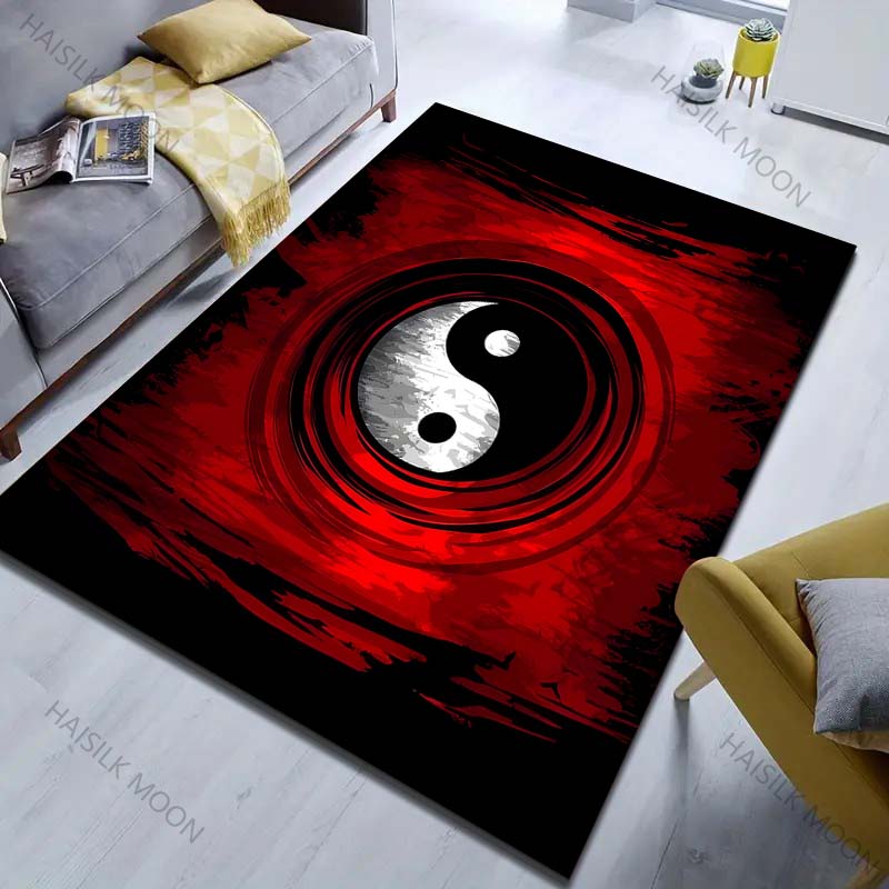 Various Sizes Tai Chi Art Print Carpet for Living Room Bedroom Bedside Sofa Floor Mat Modern Home Decor Area Rug Large Size