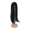 Straight Wig for Dolls, Dual Color High-Temperature Fiber Replacement Wig for 14 Scale Ball-Jointed Dolls (Black Lake Blue)