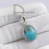 Handmade Sterling Silver Kingman Turquoise Pendant, Oval Arizona Gemstone