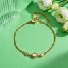 Stainless Steel Natural Oval Shell Ring for Women 18K Gold Plated Engagement Moonstone Rings Elegant Finger Jewelry Gift