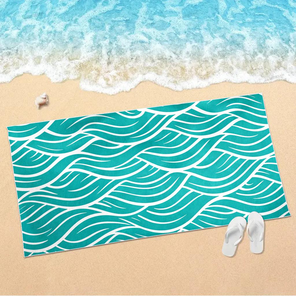 Color Blocking Diagonal Stripe Splicing Beach Towel, Ultra-fine Fiber Absorbent Bath Towel, Swimming Pool Special Large Towel