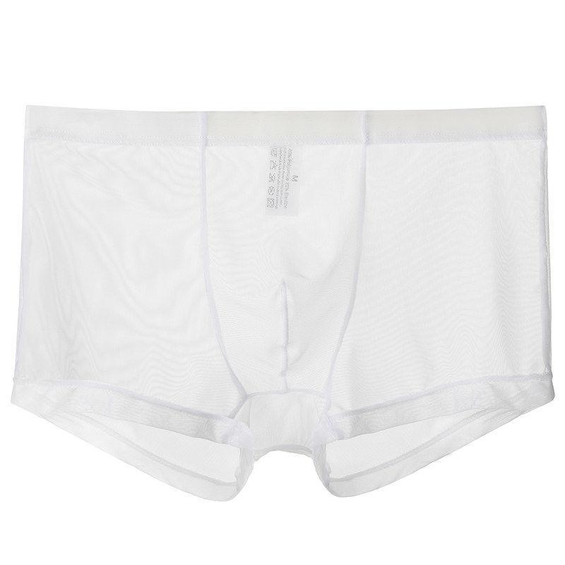 Heren Ice Silk Mesh Vierkante Pijp Slip - Transparant, Sexy, Grote Maten