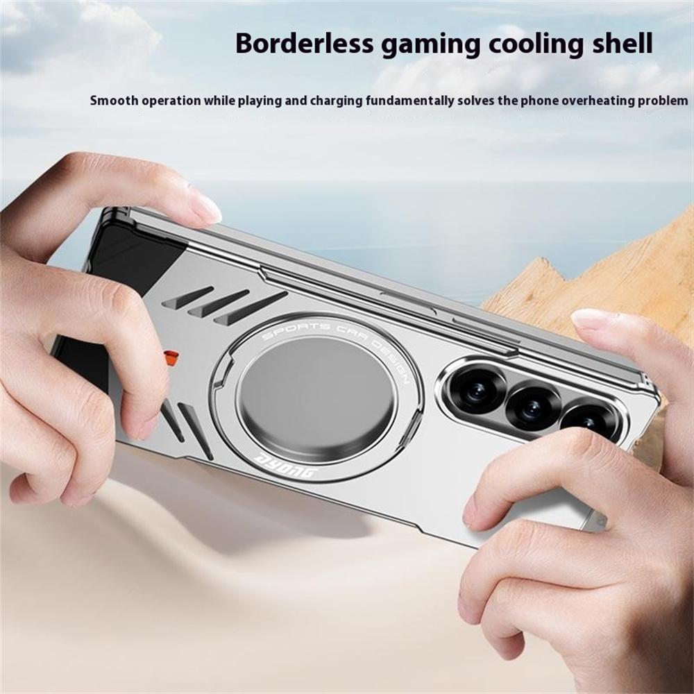 DYONG For Samsung Galaxy Z Fold6 5G Metal Case Frameless Hollow Heat Dissipation Phone Cover with Kickstand