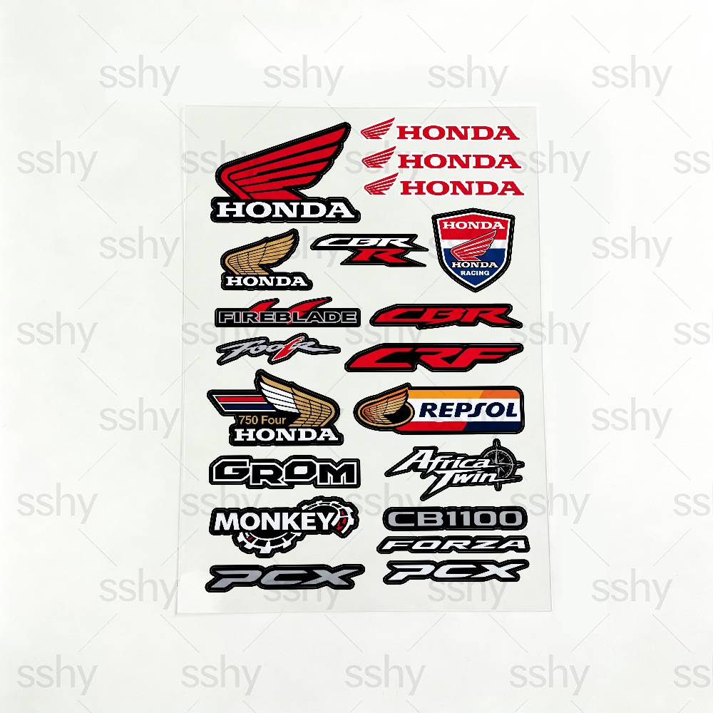 For Honda Motorcycle Reflective Stickers Waterproof Decals for Helmet Scooter Fuel Tank Toolbox RacingOW3