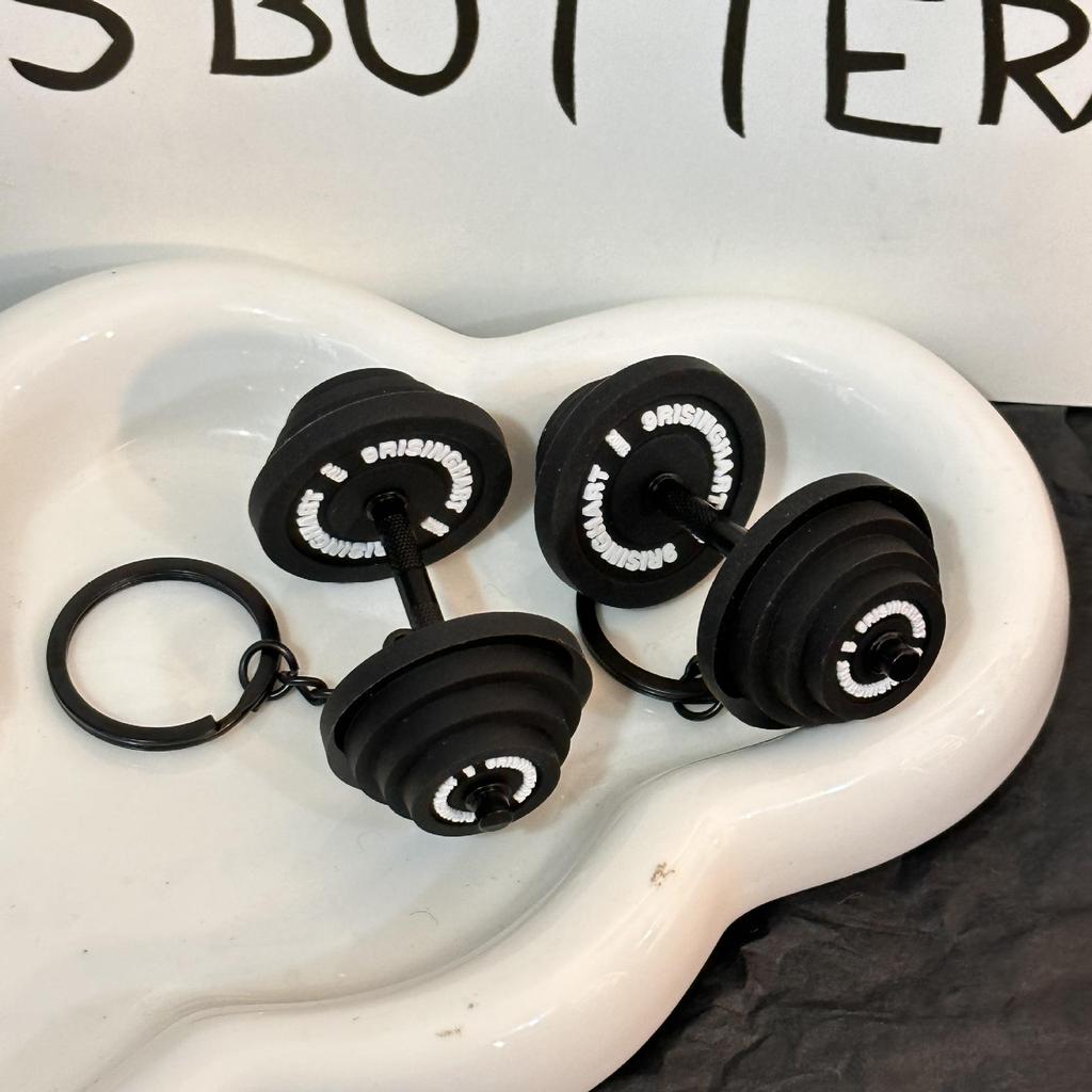 Miu Series Dumbbell Plate Keychain: Trendy Fitness Accessory & Sports Jewelry Gift