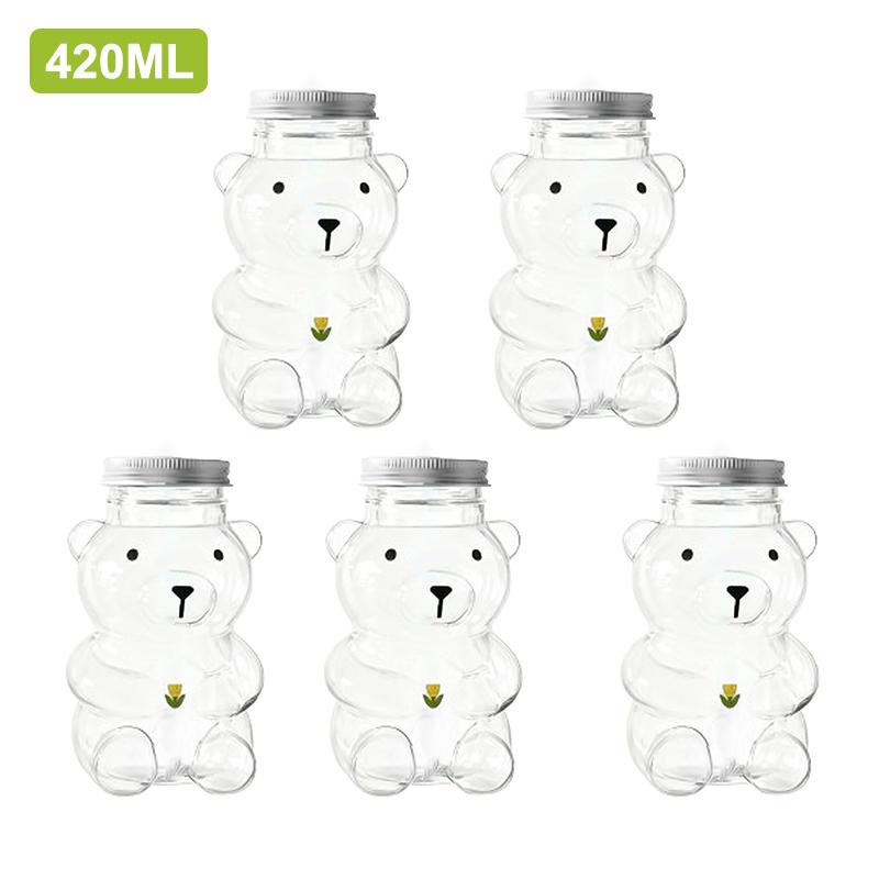 Bear Cup, Plastic Honeybear Straw Cup, Plastic Cups With Lids And Straws, Cute Mugs Bear Sippy Cups Coffee Beer Wine