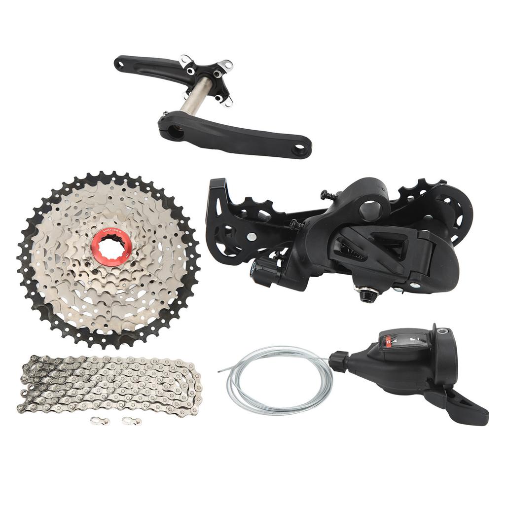 Grupo de 8 Velocidades Hollow Volante 42T Kit de Câmbio para Bicicleta com Trocador Corrente Câmbio Traseiro para Modificação de Bicicletas