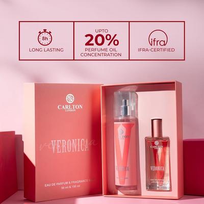 Carlton London Women Perfume Gift Set | Veronica Eau De Parfum (50ml) + Body Mist (150ml)