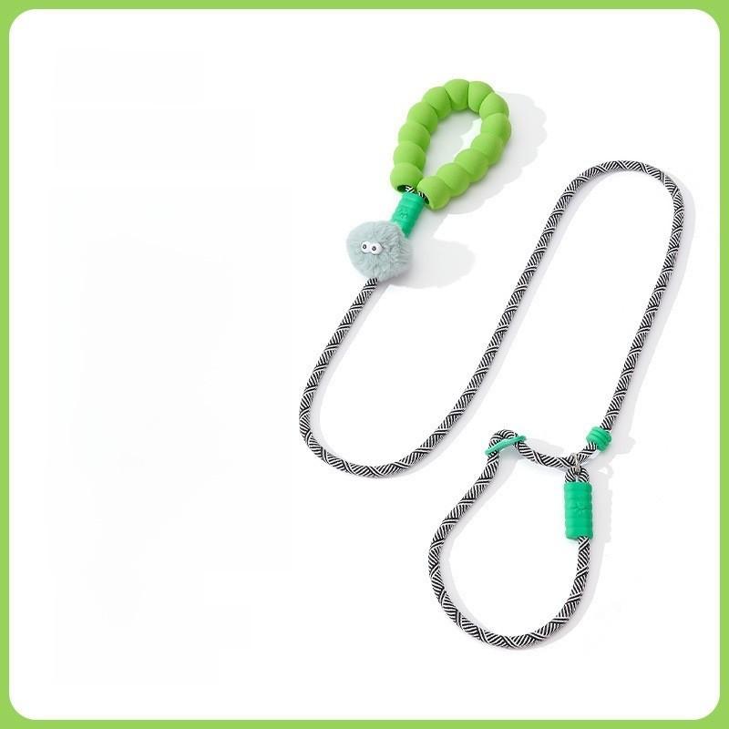 

Waterproof Nylon Pet Traction Rope With Leather And Silicone Materials For Large Dogs And Outdoor Walks Green Ball