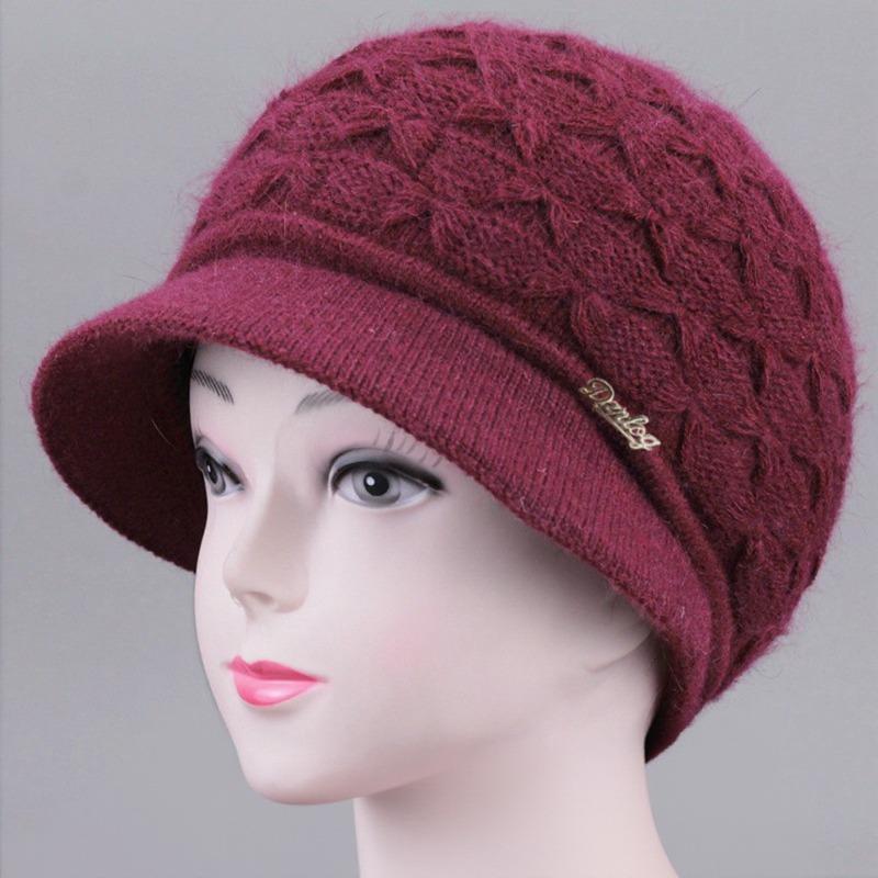 Hat Women's Winter Knitted Hat Thickened Plush Cold-proof Cap Ear Protector Versatile Fashion Warm Wool Hat
