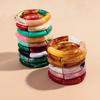 New Colorful Big Bamboo Tube Beads Acrylic Bracelets Bangle for Women Men Boho Stretch Curved Resin Bracelet Stack Jewelry Gifts