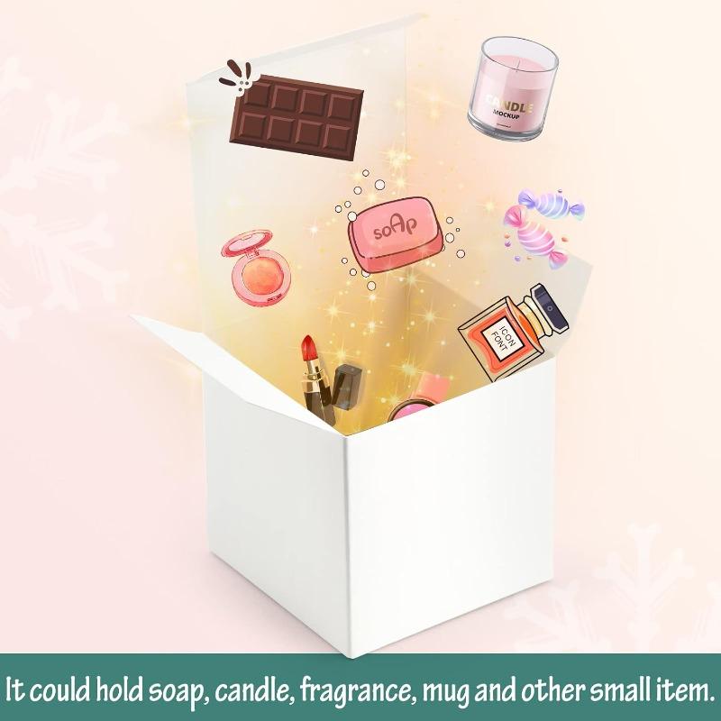 7x7x7 White Gift Boxes 50PCS Kraft Paper Boxes with Lids for Gifts, Crafting, Cube, Cupcake Boxes, Easy Assemble Boxes for Party Favor