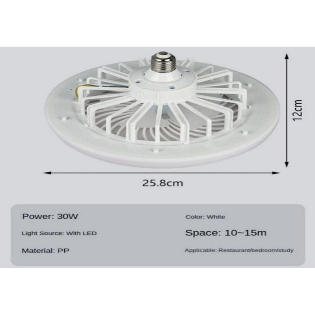 LED fan light with E27 screw socket, ceiling fan light for home kitchen, remote - controlled light fan, high - brightness, energy - saving and eye