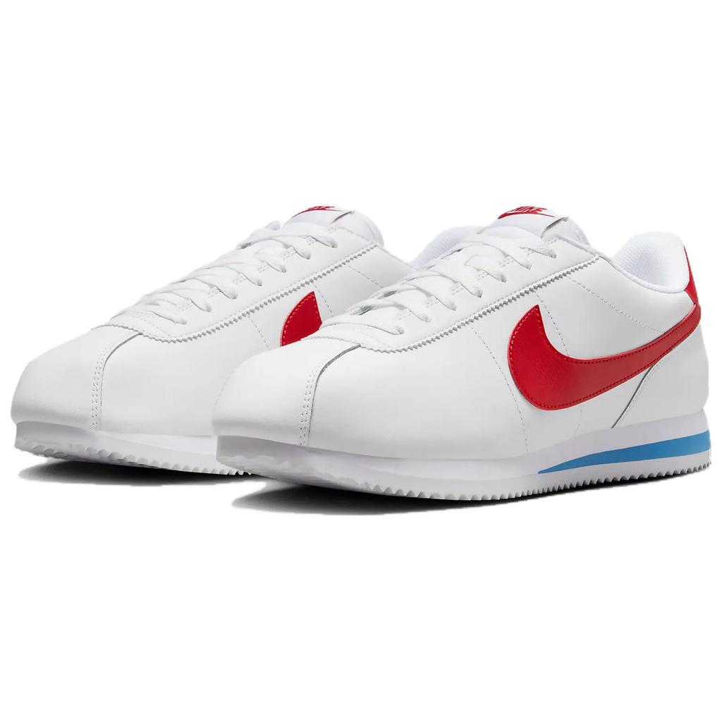 Nike Cortez Leather White/Red/Blue Classic Low-Top Lifestyle Shoes DM4044-108