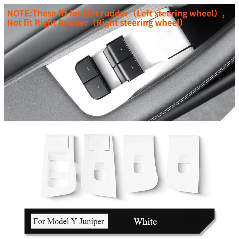 For Tesla Model Y Juniper 2025 Window Lifter Switch Buttons Silicone Door Open Handle Panel Protector Cover Stick Accessories