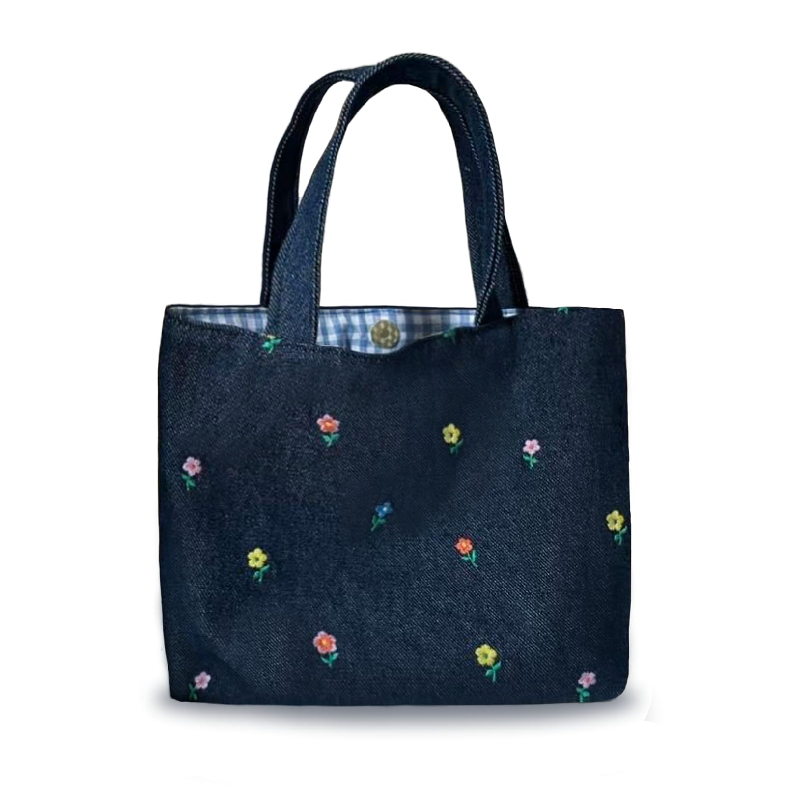

Women s Denim Tote Bag, Large Capacity, Handbag, Lightweight, Shoulder Bag, Simple, Solid Color, Magnet Included [Used]