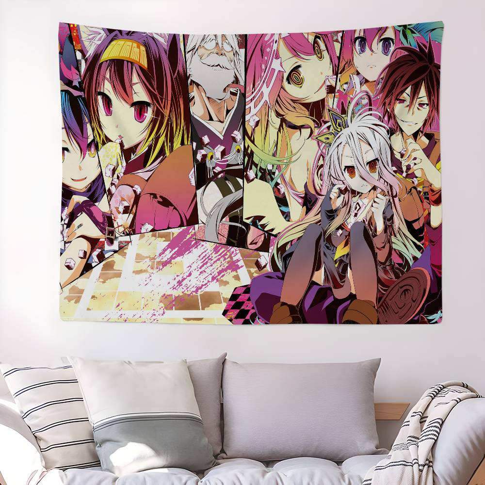 Game No Game No Life Anime Tapestry Hippie Flower Wall Carpets Dorm Decor Cheap Hippie Wall Hanging