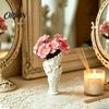 3D Print Ornament 2Pcs Floral Sculpture Vase, Modern Artistic Flower Holder with Matte Finish, Decorative Vase for Living Room Entryway Desk,